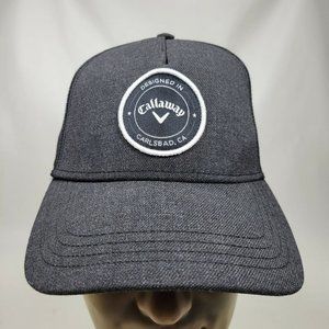 Callaway Golf Snapback Hat Cap Charcoal Gray Black Mesh Back